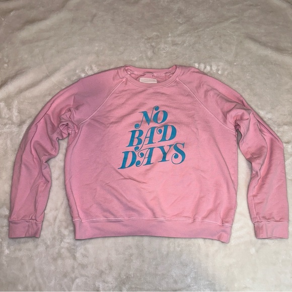 Ban.do No Bad Days Pink Graphic Crewneck Sweatshirt Size Medium - Picture 1 of 5